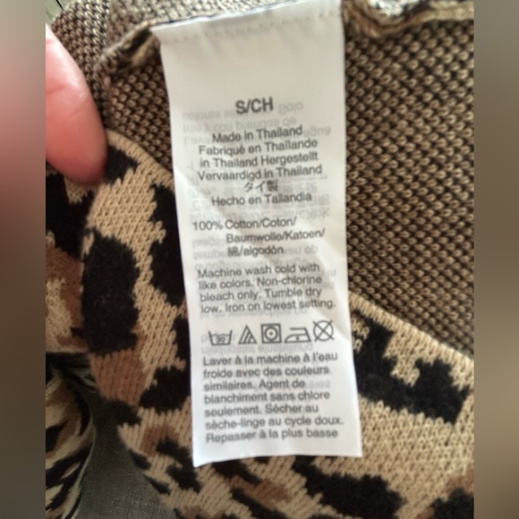 J Crew Black Brown Tan Leopard Animal Print Long Sleeve Sweater Dress Size S - Picture 10 of 11